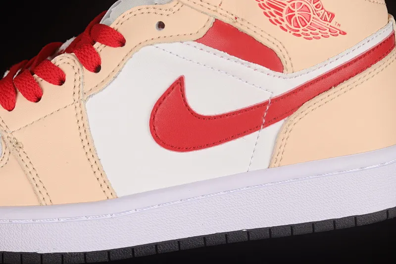 All categories Air Jordan Jordan series basketball shoes Air Jordan 1 Mid Air Jordan AJ1 Mid AJ1 Joe 1 white yellow red mid-top basketball shoes 554725-201